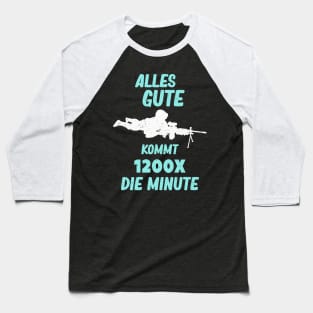 Lustiges MG Maschinengewehr Soldaten Gamer Fun Baseball T-Shirt